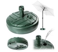 KADAX Pied de parasol rond à remplir avec du sable, de l'eau ou du gravier, support en plastique (version 1 ronde, vert)