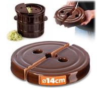 KADAX Pierre lestée, poids de fermentation en faïence 14 cm, poids fait à la main pour pot à fermentation, pierre pour choucroute, kimchi, concombres salés (0,87 kg)