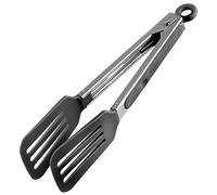 KADAX Pince de cuisine universelle en acier inoxydable avec silicone pince de service, pince de service, pince de cuisine, pour servir, pâtisserie, pâtes, pince à salade (gris foncé)