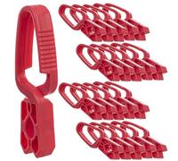 KADAX Pinces à linge, lot de 20 pinces en plastique robuste, pinces colorées pour chaussettes, pinces résistantes au vent pour intérieur et extérieur (Rouge_v1)