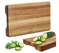 KADAX Planche à découper en bois, planche de cuisine, 4 cm d'épaisseur, en bois naturel, planche à hacher en chêne massif, planche de service pour collations, fromage, fruits (30 x 50 cm)