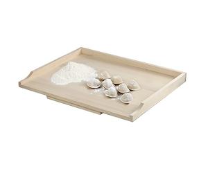 KADAX Planche à pâtes en bois de peuplier, planche à pâte avec barres d'arrêt, planche à pâtisserie traditionnelle pour pâtes, gâteaux, boulettes (un côté, 50 x 70 cm)