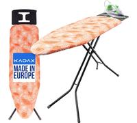 KADAX Planche à repasser 120x38 cm, table à repasser pliable avec construction stable en acier, housse résistante à la chaleur et support pour fer à repasser, réglable en hauteur (Orange)