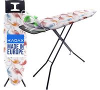 KADAX Planche à repasser 120x38 cm, table à repasser pliante avec construction stable en acier, housse résistante à la chaleur et support pour fer à repasser, réglable en hauteur (Coloré)