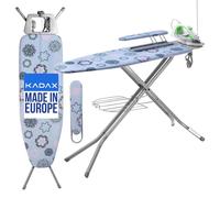 KADAX Planche à repasser avec rallonge intégrée, Table de repassage pliable avec support de câble (Bleu)