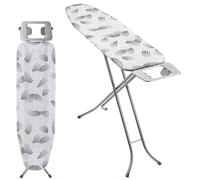 KADAX Planche à repasser pliable "Brusand", Planche à repasser à vapeur avec filet métallique, 114 cm, Gris