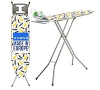 KADAX Planche à repasser, table à repasser vapeur avec pieds antidérapants, planche à repasser réglable en hauteur avec revêtement amovible, table à repasser (105 x 30 cm, blanc/argent)