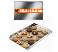 KADAX Plaque à gâteau en tôle de zinc - 2 tailles - Plaque à pizza rectangulaire - Pour four, four - Plaque de four - Plaque à pâtisserie - 45,5 x 30,5 cm - Argenté