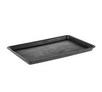 KADAX Plateau de service 30 x 20 cm, plateau rectangulaire en plastique, plateau de cuisine, plateau de petit-déjeuner avec bord surélevé, passe au lave-vaisselle (noir)