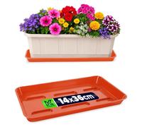 KADAX : Plateau de support de 40 cm pour jardinières, rectangulaire. Plateau de protection pour pots de fleurs en plastique, idéal pour les jardinières de balcon, et comme support pour plantes sur bal