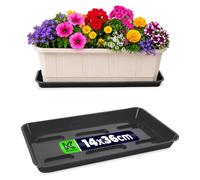 KADAX : Plateau de support de 40 cm pour jardinières, rectangulaire. Plateau de protection pour pots de fleurs en plastique, idéal pour les jardinières de balcon, et comme support pour plantes sur bal