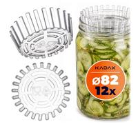 KADAX Poids de Fermentation - Lot de 12 | Accessoire fi 82 mm avec Filet pour Bocaux TO82 | Insert Plastique pour Choucroute, Kimchi & Cornichons | sans BPA