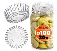 KADAX Poids de Fermentation - Lot de 20 | Accessoire fi 100 mm avec Filet pour Bocaux TO100 | Insert Plastique pour Choucroute, Kimchi & Cornichons | sans BPA