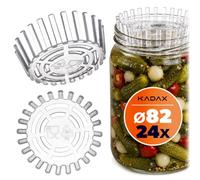 KADAX Poids de Fermentation - Lot de 24 | Accessoire fi 82 mm avec Filet pour Bocaux TO82 | Insert Plastique pour Choucroute, Kimchi & Cornichons | sans BPA