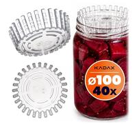 KADAX Poids de Fermentation - Lot de 40 | Accessoire fi 100 mm avec Filet pour Bocaux TO100 | Insert Plastique pour Choucroute, Kimchi & Cornichons | sans BPA