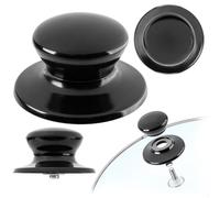 KADAX Poignée de Couvercle de Casserole, Bouton de Couvercle Ignifuge en Plastique et Acier Inoxydable, poignée Universelle pour Couvercle de Casserole, Bouton de (Noir Brillant)
