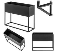 KADAX Porte-fleurs large avec pot 60x50 cm, acier, noir