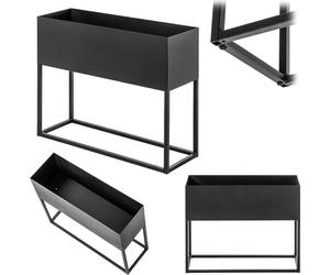 KADAX Porte-fleurs large avec pot 60x50 cm, acier, noir