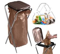 KADAX Porte-Sac Poubelle pour Intérieur et Extérieur, Support Pratique et Efficace pour Les Sacs de Recyclage, Facilitant la Gestion des Déchets (Marron)