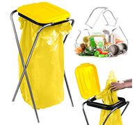 KADAX Porte-Sac Poubelle pour Intérieur et Extérieur, Support Pratique et Efficace pour Les Sacs de Recyclage, Facilitant la Gestion des Déchets (Jaune)