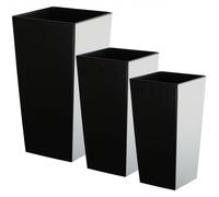 KADAX Pot de Fleur Haut Grande Jardiniere en Plastique pour Une Décoration (Noir Lot de 3: 46.5 cm 57.5 cm 68 cm)