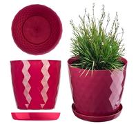KADAX Pot de Fleurs 30 cm - en Plastique avec Soucoupe Intégrée, Pot de Plante pour Une Décoration Florale Moderne dans l'espace Intérieur (Rose)