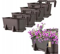 KADAX Pot de fleurs "Castro", pot avec poignées, 40cm, marron , 4 pièces