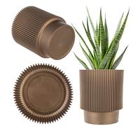 KADAX Pot de fleurs décoratif en plastique, rond, pour l'intérieur et l'extérieur, pot moderne pour plantes d'intérieur (Golden, 14 cm)