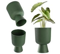 KADAX Pot de Fleurs en Forme de Calice - Plastique en 2 Tailles, 5 Couleurs pour Balcon, Terrasse, Rebord de Fenêtre - Cache-Pot (18 cm, Vert)