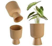 KADAX Pot de Fleurs en Forme de Calice - Plastique en 2 Tailles, 5 Couleurs pour Balcon, Terrasse, Rebord de Fenêtre - Cache-pot (14 cm, Marron)