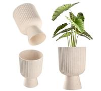 KADAX Pot de Fleurs en Forme de Calice - Plastique en 2 Tailles, 5 Couleurs - Pour Balcon, Terrasse, Rebord de Fenêtre - Cache-Pot (14 cm, Blanc)