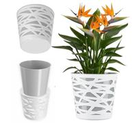 KADAX Pot de Fleurs en Plastique au Design Moderne et Élégant pour Embellir Vos Espaces Intérieurs ou Extérieurs, Parfait pour Maison, Terrasse et Balcon (15 cm, Gris)