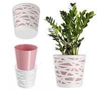 KADAX Pot de Fleurs en Plastique au Design Moderne et Élégant pour Embellir Vos Espaces Intérieurs ou Extérieurs, Parfait pour Maison, Terrasse et Balcon (19 cm, Rose)