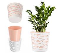 KADAX Pot de Fleurs en Plastique au Design Moderne et Élégant pour Embellir Vos Espaces Intérieurs ou Extérieurs, Parfait pour Maison, Terrasse et Balcon (19 cm, Pêche)