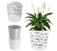 KADAX Pot de Fleurs en Plastique au Design Moderne et Élégant pour Embellir Vos Espaces Intérieurs ou Extérieurs, Parfait pour Maison, Terrasse et Balcon (13 cm, Gris)