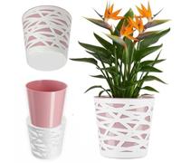 KADAX Pot de Fleurs en Plastique au Design Moderne et Élégant pour Embellir Vos Espaces Intérieurs ou Extérieurs, Parfait pour Maison, Terrasse et Balcon (15 cm, Rose)