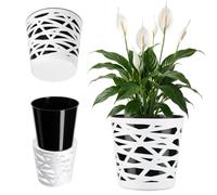 KADAX Pot de Fleurs en Plastique au Design Moderne et Élégant pour Embellir Vos Espaces Intérieurs ou Extérieurs, Parfait pour Maison, Terrasse et Balcon (13 cm, Noir)