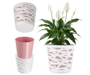 KADAX Pot de Fleurs en Plastique au Design Moderne et Élégant pour Embellir Vos Espaces Intérieurs ou Extérieurs, Parfait pour Maison, Terrasse et Balcon (13 cm, Rose)