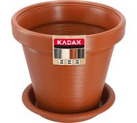 KADAX Pot de fleurs en plastique "Cieza", pot rond avec soucoupe, pot de plantes, 55 cm, terre cuite