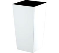 KADAX Pot de fleurs en plastique "Masiera", pot de fleurs, pot de plantes, avec insert, carré, 35 cm, blanc