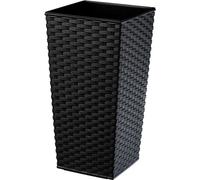 KADAX Pot de fleurs en plastique "Pesaro", pot de fleurs, pot de plantes, avec insert, carré, 35 cm, noir
