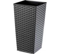 KADAX Pot de fleurs en plastique "Pesaro", pot de fleurs, pot de plantes, avec insert, carré, 40 cm, graphite
