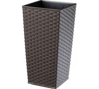 KADAX Pot de fleurs en plastique "Pesaro", pot de fleurs, pot de plantes, avec insert, carré, 40 cm, moka