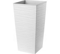 KADAX Pot de fleurs en plastique "Tuluza", pot de fleurs, pot de plantes, avec insert, carré, 40 cm, blanc