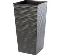 KADAX Pot de fleurs en plastique "Tuluza", pot de fleurs, pot de plantes, avec insert, carré, 40 cm, graphite
