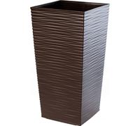 KADAX Pot de fleurs en plastique "Tuluza", pot de fleurs, pot de plantes, avec insert, carré, 40 cm, moka