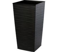 KADAX Pot de fleurs en plastique "Tuluza", pot de fleurs, pot de plantes, avec insert, carré, 40 cm, noir