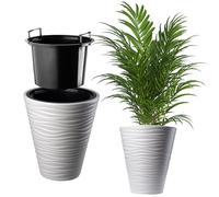 KADAX Pot de Fleurs Haut pour Intérieur et Extérieur, Jardinière avec Grande Taille et Conception Résistante aux Intempéries, Grand Bac à Fleur (Blanc, 40 cm)