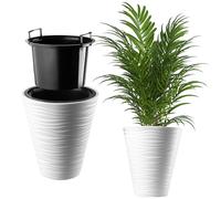 KADAX Pot de Fleurs Haut pour Intérieur et Extérieur, Jardinière avec Grande Taille et Conception Résistante aux Intempéries, Grand Bac à Fleur (Blanc, 35 cm)