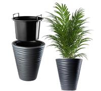 KADAX Pot de Fleurs Haut pour Intérieur et Extérieur, Jardinière avec Grande Taille et Conception Résistante aux Intempéries, Grand Bac à Fleur (Anthracite, 30 cm)